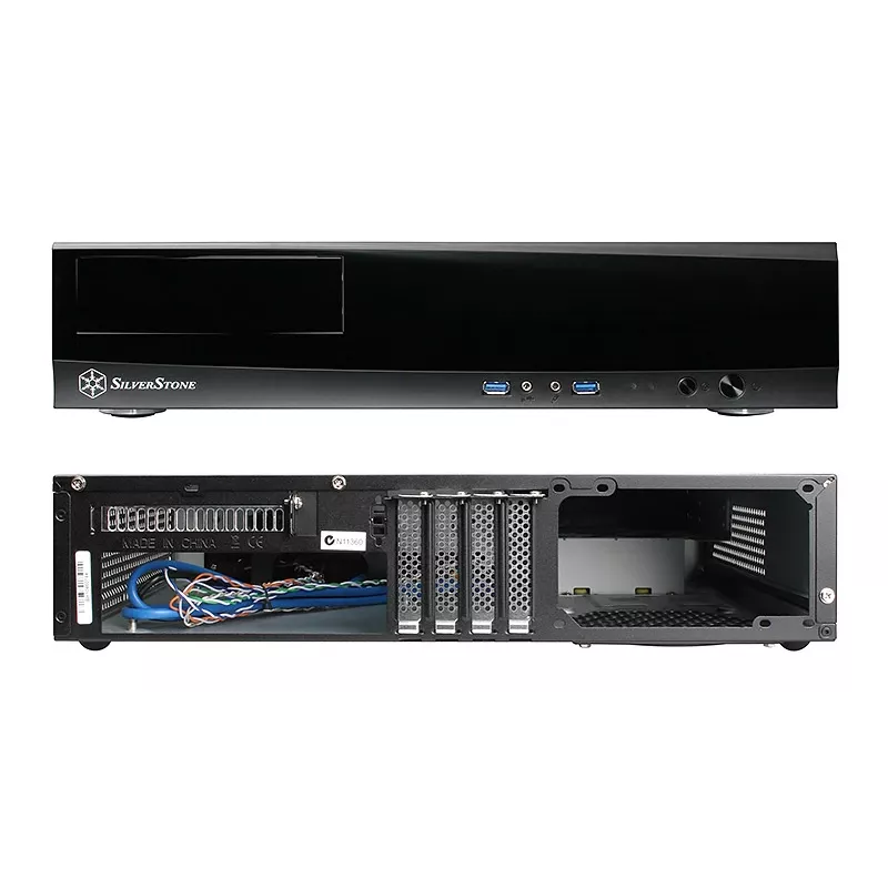 SilverStone MILO ML03 - desktop - micro-ATX - zonder voeding (ATX / PS/2) - zwart - USB/audio (SST-ML03B-R)