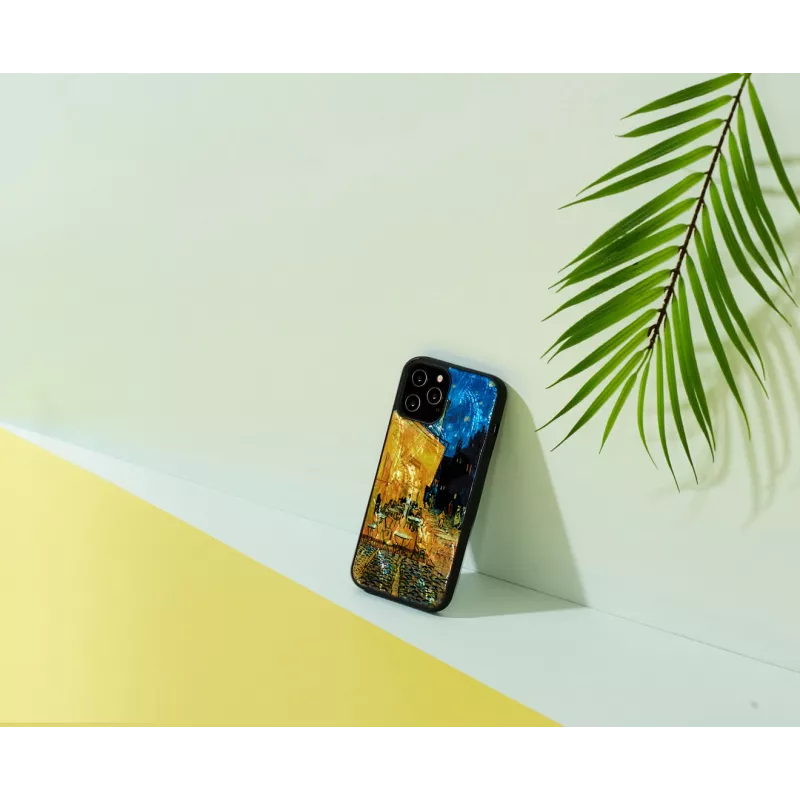 iKins hoesje voor Apple iPhone 12 / 12 Pro – zwart, design Café Terrace