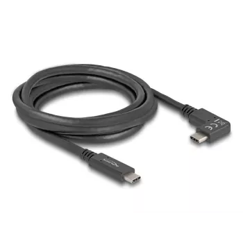 DeLOCK USB-kabel USB Type-C stekker naar USB Type-C stekker haaks 2 m 5 Gbit/s 4K PD 60 W