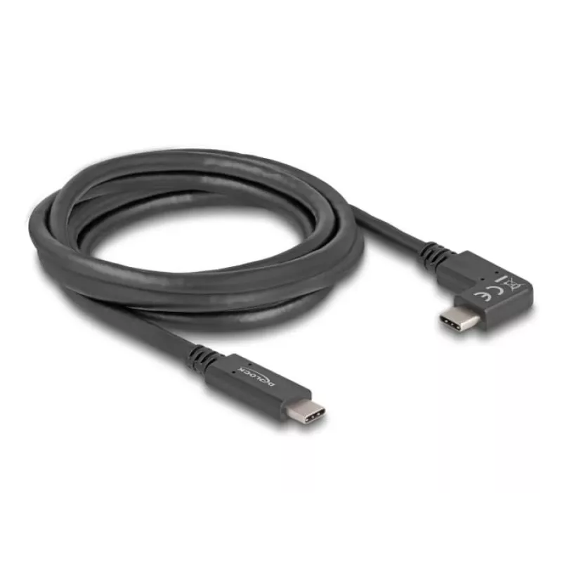 DeLOCK USB-kabel USB Type-C stekker naar USB Type-C stekker haaks 2 m 5 Gbit/s 4K PD 60 W