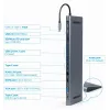 Gembird A-CM-COMBO9-01 USB Type-C 9-in-1 multiport-adapter (USB-hub + HDMI + VGA + PD + kaartlezer + LAN + 3,5 mm audio), Space Grey