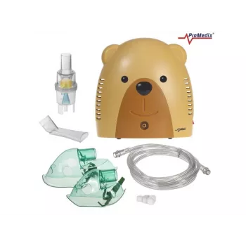 Promedix inhalator voor kinderen, teddybeer, vernevelaar-set, maskers, filters, PR-811