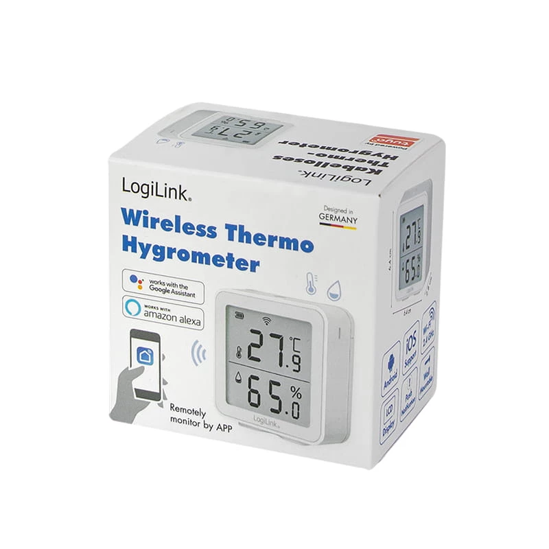 LogiLink SC0116 hygrometer psychrometer binnen elektronisch wit digitaal