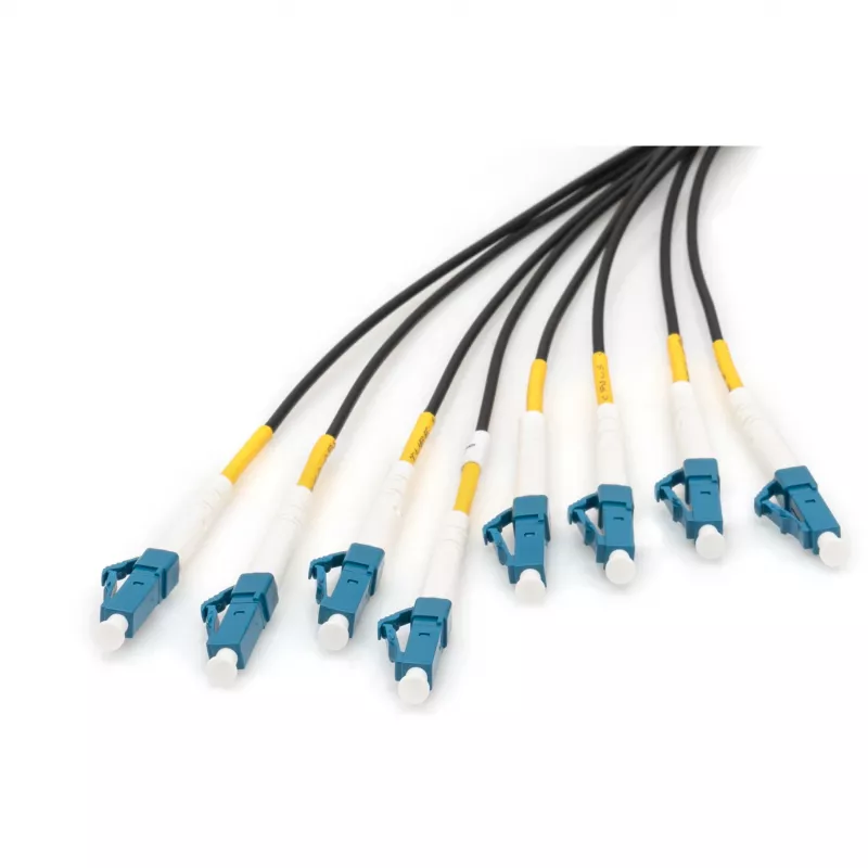 Digitus vooraf geassembleerde universele breakout-kabel van glasvezel, singlemode OS2, 8 vezels, LC/UPC, 75 m