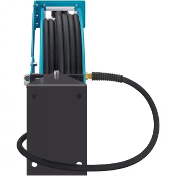 Open slanghaspel 9040OS-10, 20 meter, persluchtslang blauw, 2 meter aansluitslang