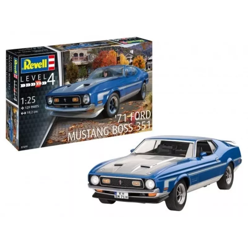 Kunststof modelauto REVELL Ford Mustang Boss 351 bouwpakket op schaal 1:25