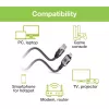 Techly ICOC U3C-RJ45-010 USB-C naar Gigabit Ethernet adapterkabel, 1 m, zwart/zilver