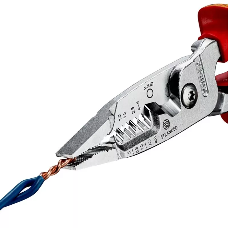 Kabelstripper Knipex 13 76 200 ME 6 mm stripcapaciteit rood roestvrij staal geel