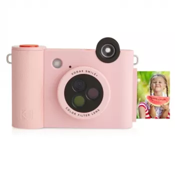 Instantcamera Kodak SMILE+ 2x3 inch roze — 2x3-inch ZINK-prints, ingebouwde oplaadbare accu