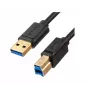 USB-kabel Unitek C14095BK-2M – USB-A naar USB-B 3.0, 5 Gbit/s, 2 m, zwart, vergulde contacten