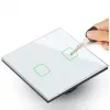 Touch-lichtschakelaar MACLEAN MCE701W losse glazen witte vierkante knop