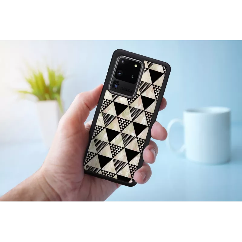 Hoes iKins voor Samsung Galaxy S20 Ultra — piramidepatroon, zwart