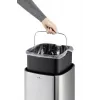 Rechthoekige afvalbak Durable NO TOUCH 35L RVS zwart zilver