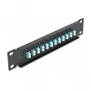 Glasvezel patchpaneel DeLOCK 10 inch 12 poorten LC duplex aqua 1U zwart