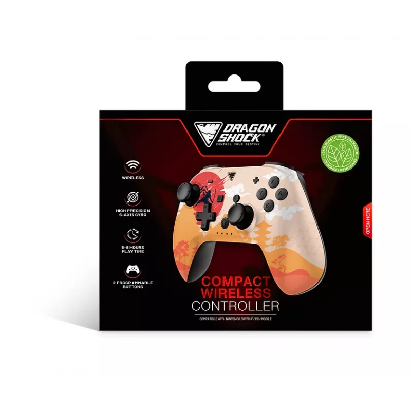 Dragonshock PopTop Compact - gamepad - Nintendo Switch - terug-knop - D-pad - home-knop - reset-knop - draadloos - Bluetooth - USB Type-C (D
