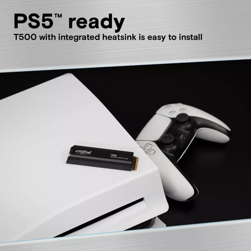 SSD Crucial T500 1TB M.2 NVMe 2280 PCIe 4.0 met koellichaam
