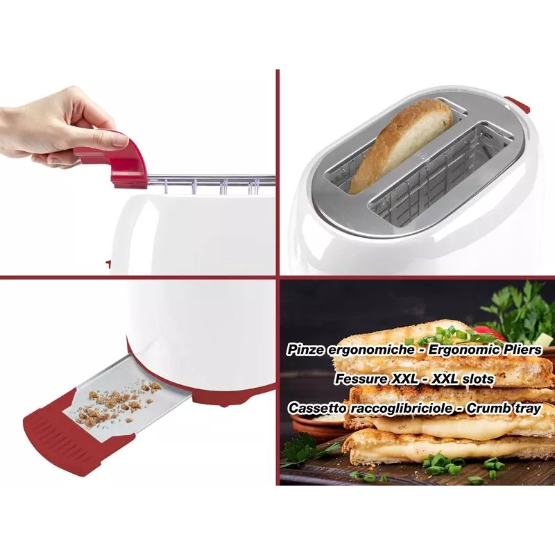 Broodrooster Beper P101TOS100 2-sneetjes compact design, RVS-behuizing, instelbare bruiningsgraad
