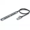 Delock 64273 slanke 7-poorts USB-hub, USB Type-C of Type-A naar 1x USB 5 Gbps Type-A + 6x USB 2.0 Type-A