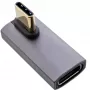 InLine USB4-adapter, USB-C-stekker/bus verticaal rechts/links haaks, aluminium, grijs
