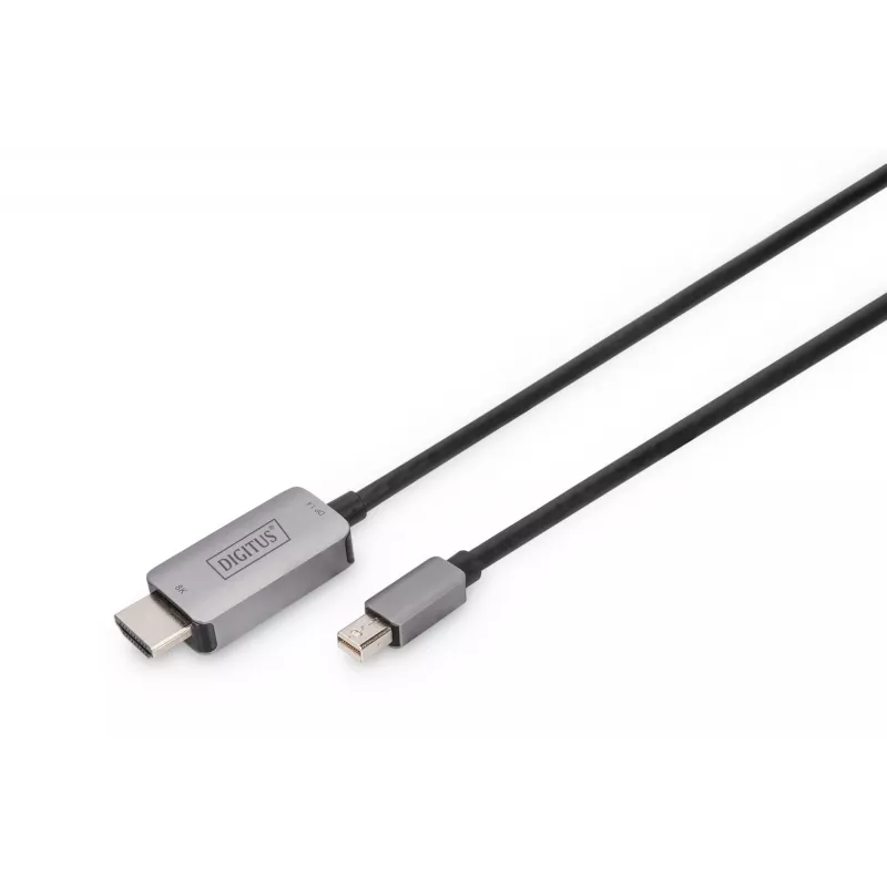 DIGITUS - adapterkabel - mini DisplayPort (M) naar HDMI (M) - 1,0 m - ondersteuning van 8K 60 Hz - zwart (DB-340109-010-S)