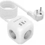 Power Cube QOLTEC 52547 stekkerdoos 3×AC-stopcontacten, 2×USB-A, 1×USB-C PD 20W