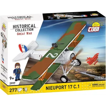 Constructieset Cobi Blocks Nieuport 17 C.1 277 stuks — modelvliegtuigbouwpakket, verzamelbaar steekblokjesset