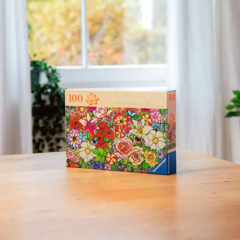 Ravensburger Feel Well & Puzzle - Bloemenvenster, 100 stukjes, tactiele elementen