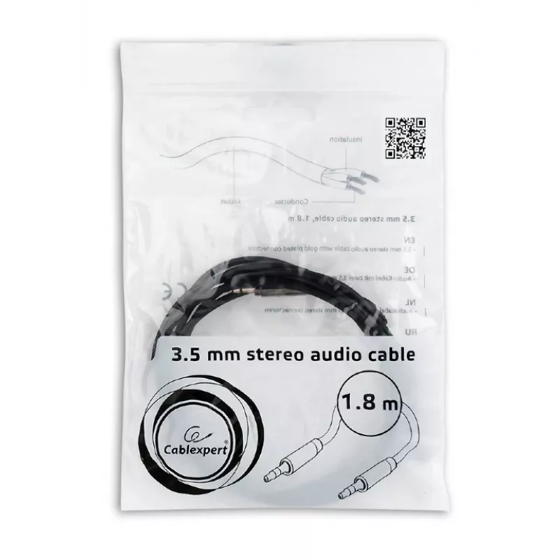 Kabel GEMBIRD CCAP-444-6 (mini jack mannetje - mini jack mannetje; 1 8m; kleur zwart)