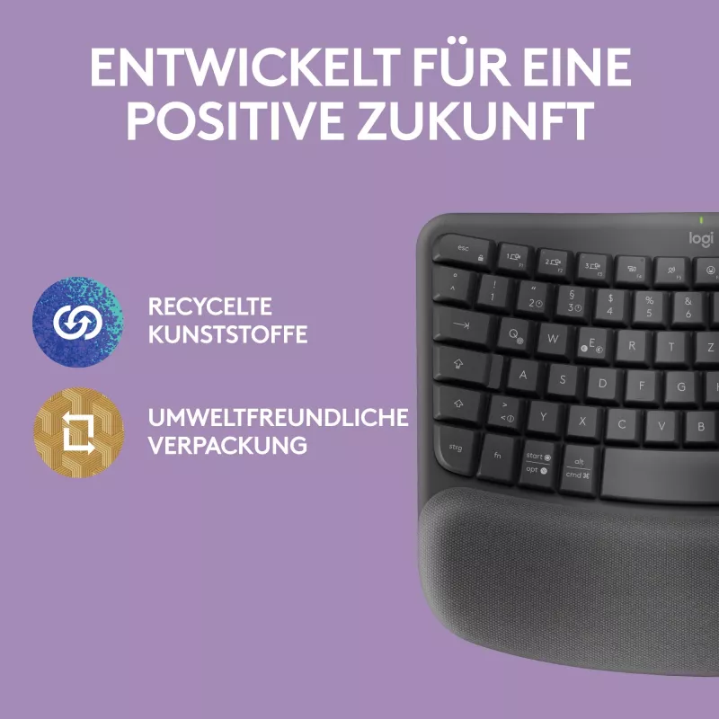 Logitech Wave Keys toetsenbord office RF Wireless + Bluetooth QWERTZ grafiet