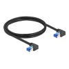 Netwerkkabel DeLOCK RJ45 Cat.6A S/FTP haaks 1 m zwart