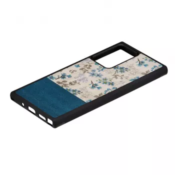 Telefoonhoesje Man and Wood voor Samsung Galaxy Note 20 Ultra — blauwe bloem op zwart