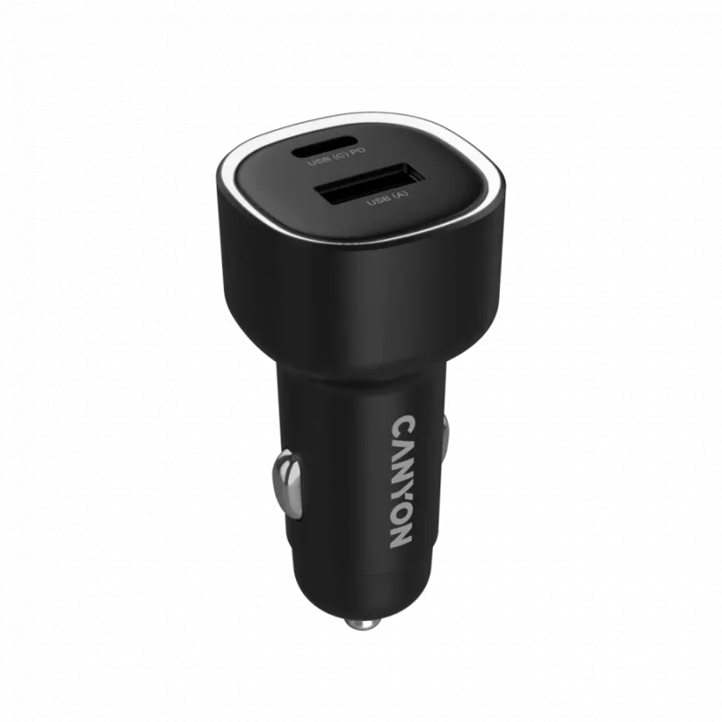 CANYON Autolader OnDrive 48 PD 48W USB-A+USB-C Zwart