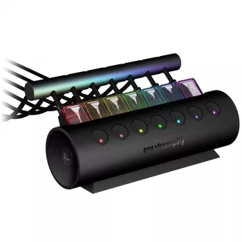 Streamplify HUB CTRL 7, 7x USB 3.0 Type-A, RGB, 12V, EU-stroomkabel – zwart