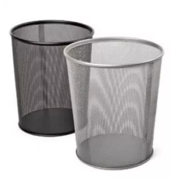 Prullenbak Forpus, 12 l, zwart, geperforeerd metaal