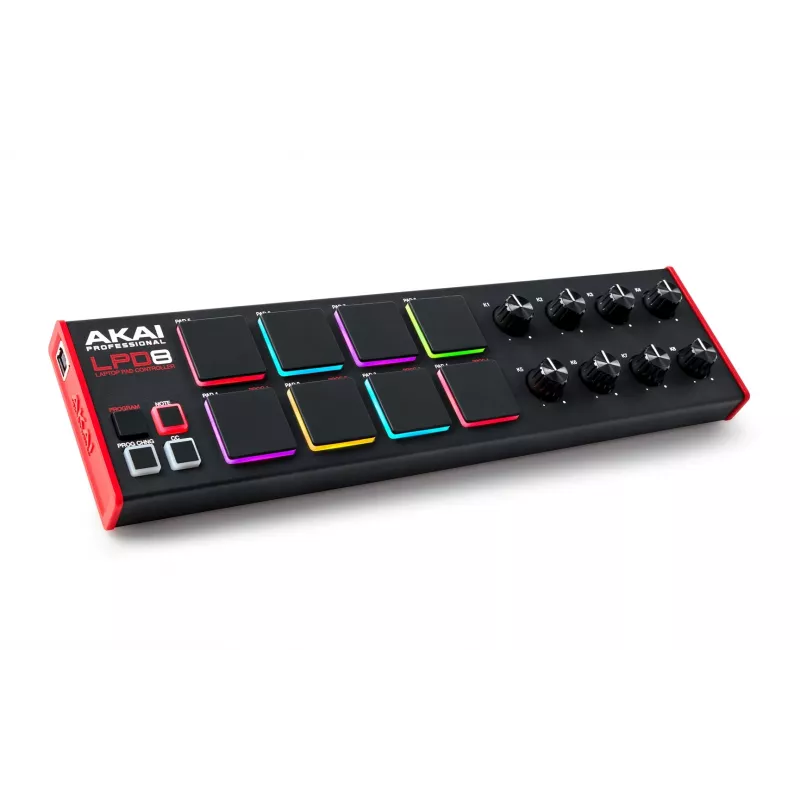 Akai LPD8 MKII MIDI-toetsenbord 8 toetsen USB zwart, rood