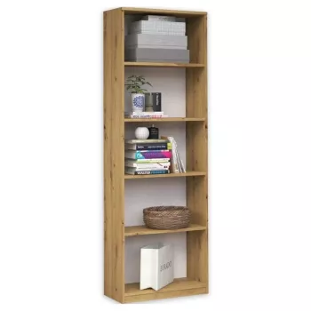 Boekenkast Top R40 ARTISAN, eiken, 5 vakken, 400×300×1820 mm, spaanplaat frame