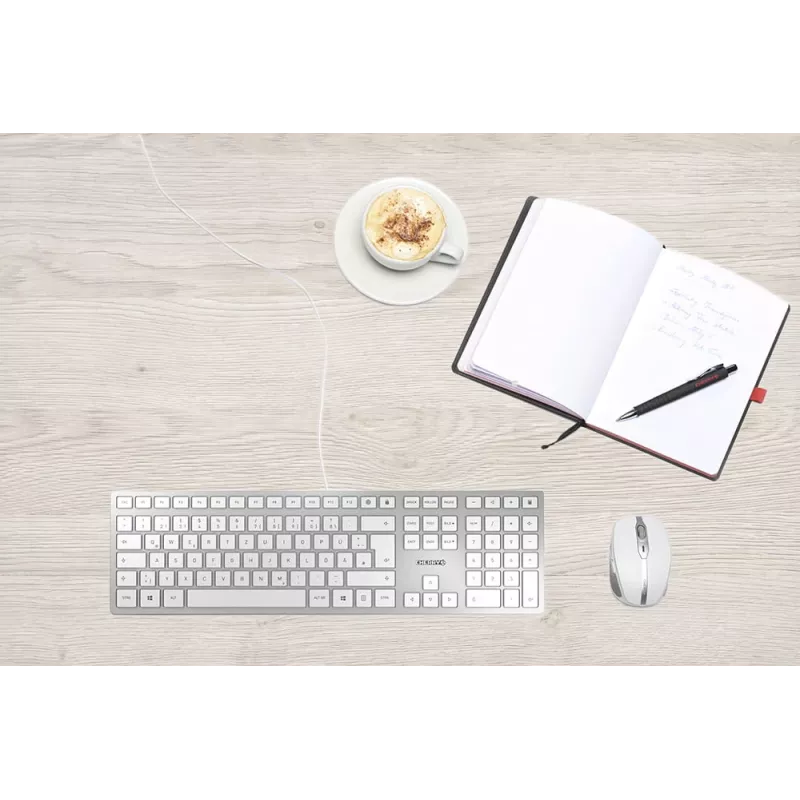 CHERRY KC 6000 toetsenbord slank universeel USB QWERTZ Duits zilver