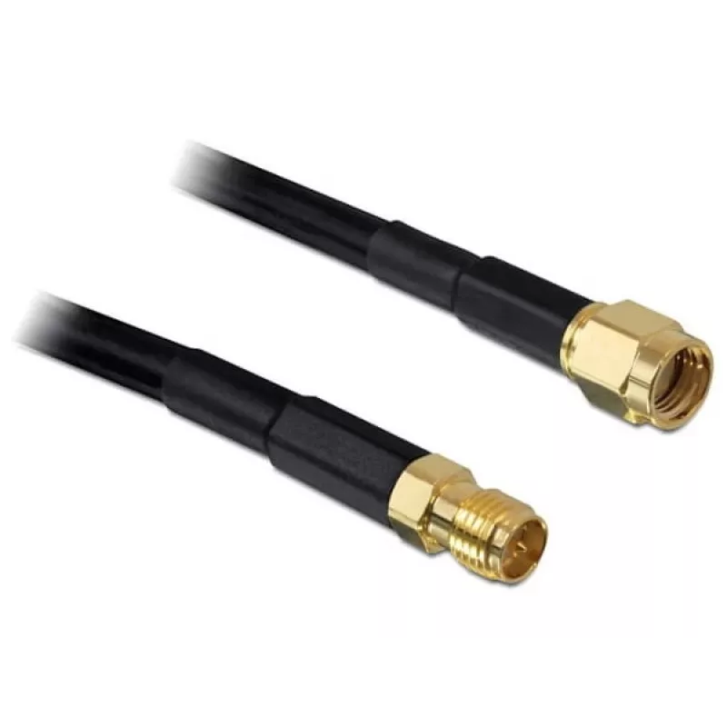 Coaxkabel DeLOCK 2 m RP-SMA CFD200 zwart