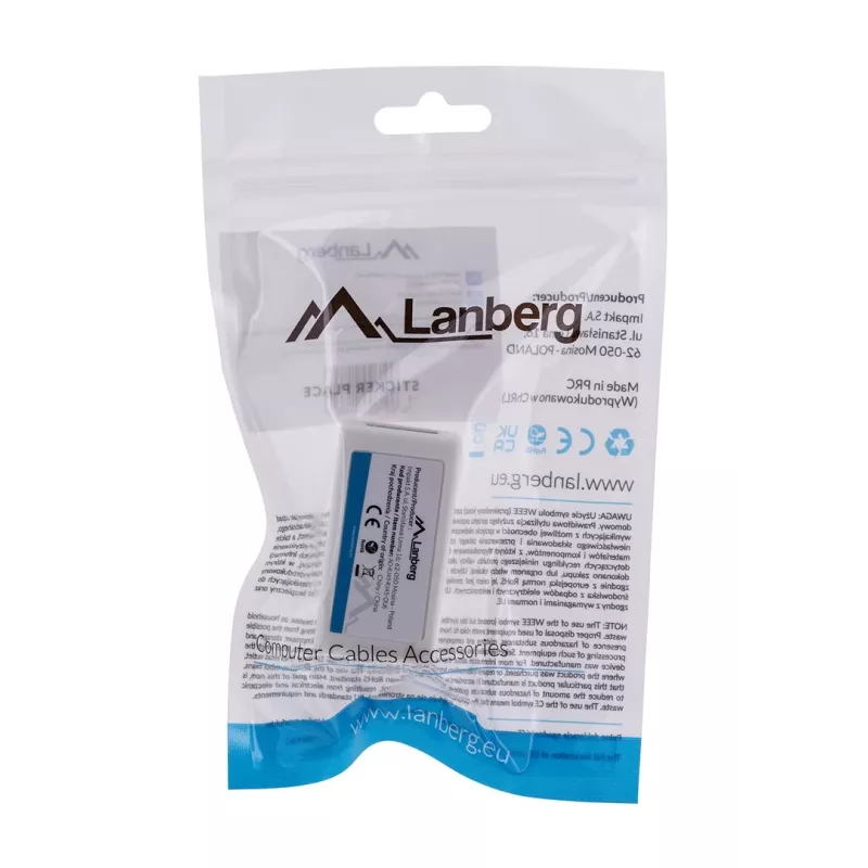 Lanberg AD-RJ45-RJ45-OU6 RJ45-koppeling Cat.6 UTP, wit