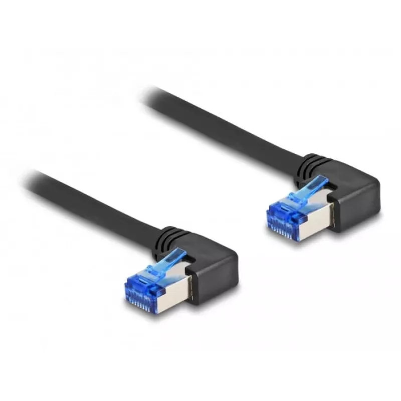 Netwerkkabel DeLOCK RJ45 Cat.6A S/FTP haaks 1 m zwart