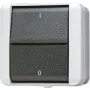 JUNG 802 W - wipschakelaar - 2-polig - bedraad - zwart - wit - thermoplast - IP44