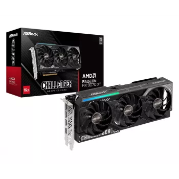 Grafische kaart ASRock Challenger Radeon RX 9070 XT — 16 GB GDDR6, 256-bit, PCIe 5.0, 3 ventilator actieve koeling