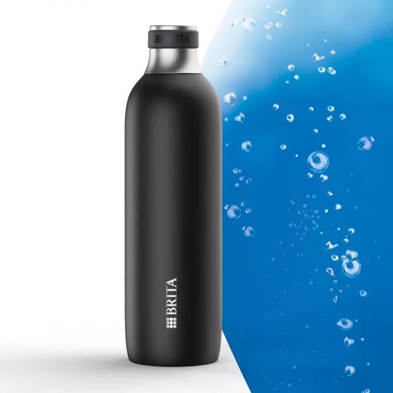BRITA carbonisatiefles 650 ml, RVS, zwart, vaatwasbestendig