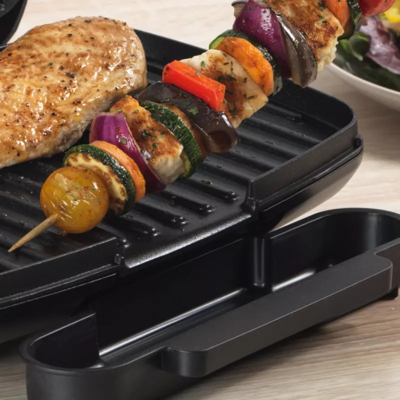 Elektrische grill Petra PT4366MBLKVDE zwart met antiaanbaklaag en verstelbare temperatuur