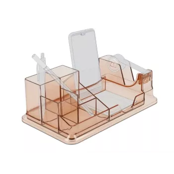 Bureau-organizer DeLOCK 18341 transparant bruin kunststof 145x250x85mm