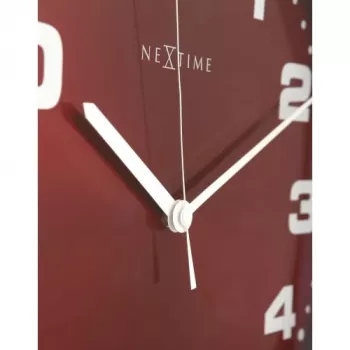 NeXtime klok 3053ro Dash Red, Ø35 cm, wand, rood/zilver