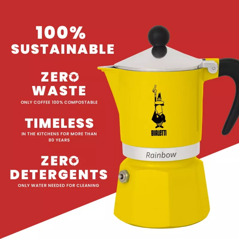 Moka pot Bialetti Rainbow zwart geel