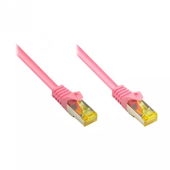 RJ45-patchkabel met Cat.7-ruwkabel en knikbescherming (RNS®), S/FTP, PiMF, halogeenvrij, 600MHz, OFC, magenta, 2m, Good Connections® (8070R-020M)