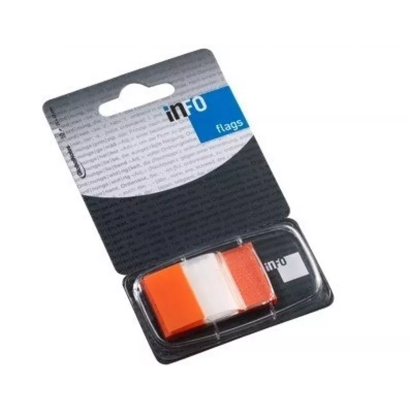 Papierindex Global Notes, 25x43mm, oranje, kunststof (1x50) 0718-205