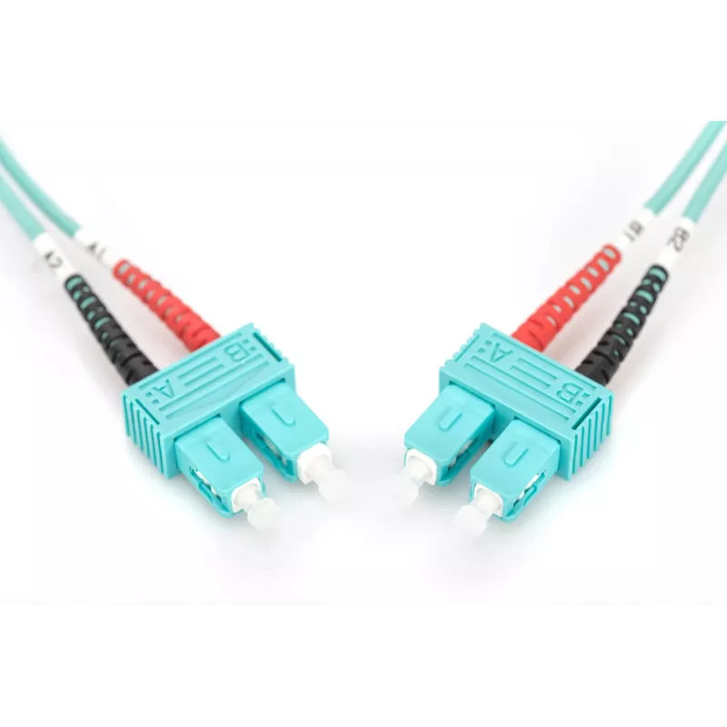 DIGITUS Professional - patchkabel - SC multimode (M) naar SC multimode (M) - 2 m - glasvezel - 50/125 micrometer - OM3 - halogeenvrij - aquamarijn